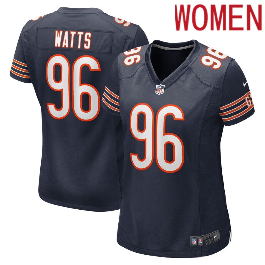 Women Chicago Bears 96 Armon Watts Nike Navy Game Player NFL Jersey